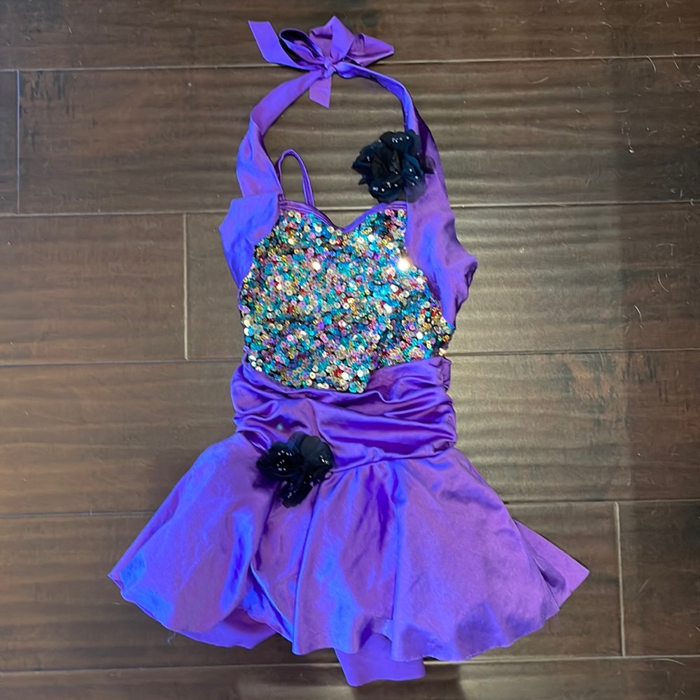 Curtain call purple dance costume size child medium